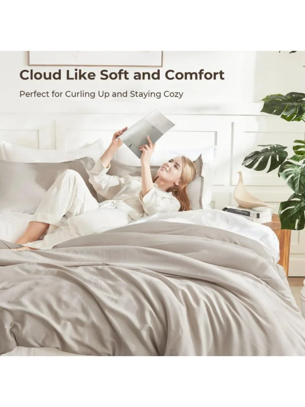 Lightweight Full Size Comforter Set - 3 Piece Solid Bedding for Cozy Sleep